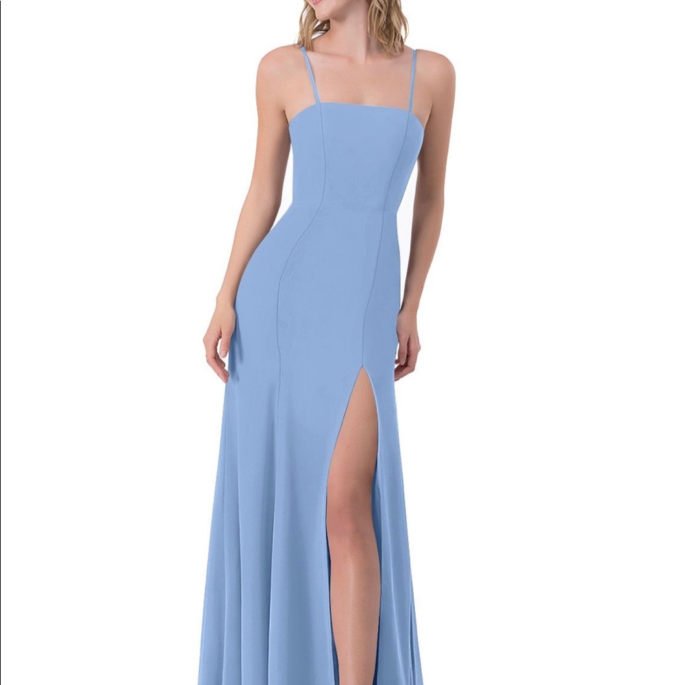 Azazie Steel Blue Cosette Bridesmaids Dress